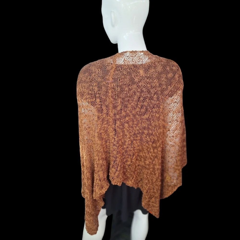 Cold Water Creek Open Front Sweater Cardigan Poncho Wrap Shawl Cape Cloak Sz O/S - Picture 5 of 15